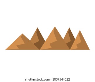 silhouettes of hills and mountains from dessert vector illustration