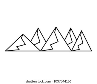 silhouettes of hills and mountains from dessert vector illustration outline