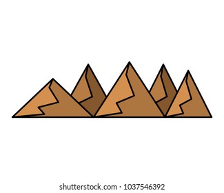 silhouettes of hills and mountains from dessert vector illustration