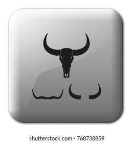 Silhouettes of horns flat vector icons.