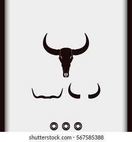 Silhouettes of horns icon.