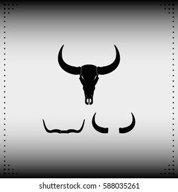 Silhouettes of horns icon.