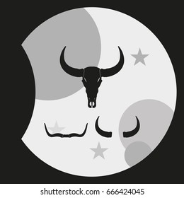 Silhouettes of horns icon.