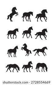 Siluetas de colecciones de pose de caballo