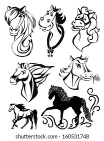 silhouettes of horses. set 2