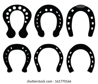 Silhouettes of horseshoes, vector