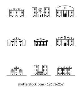 silhouettes of houses