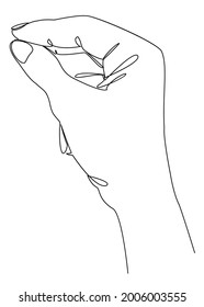Silhouettes of a human hand which is baptized in a modern one line style. Continuous line drawing, aesthetic outline for home decor, posters, wall art, stickers, logo. Vector illustration.