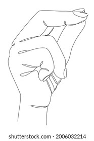 Siluetas de mano humana bautizadas con un estilo moderno de una línea. Dibujo continuo de líneas, contorno estético para decoración doméstica, afiches, arte mural, pegatinas, logo. Ilustración vectorial.