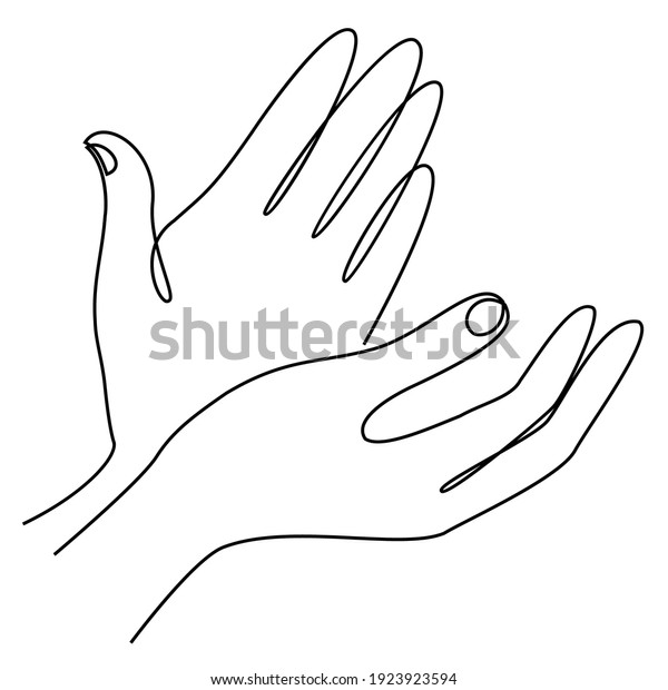 Silhouettes Human Hands Applause Modern One Stock Vector Royalty Free