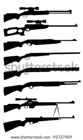 the silhouettes of the Hunting rifle