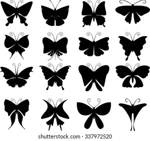 Silhouettes icon of butterflies vector design