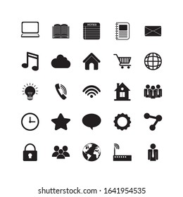 Silhouettes icon set design, Digital marketing ecommerce shopping online strategy media and seo theme Vector illustration