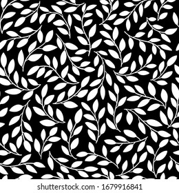 Silhouettes Identical Leaves Seamless Pattern Vector Stock Vector ...