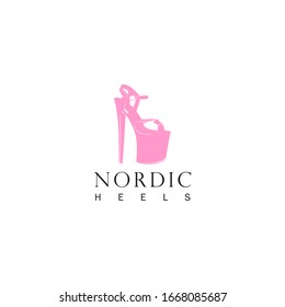  Silhouettes and illustrations high heels logo design 