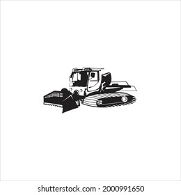 Silhouettes and illustrations Snow shovel bulldozer  logo design vector image