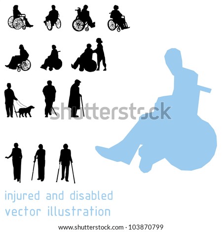 Silhouettes of impaired people.