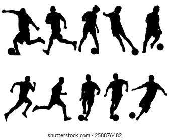 Silhouettes of Indoor Soccer Players