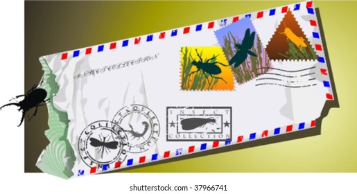 Silhouettes, insects 2, vector illustration