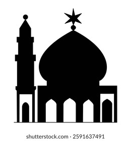 Silhouettes of Islamic Heritage The Mosque in Monochrome.