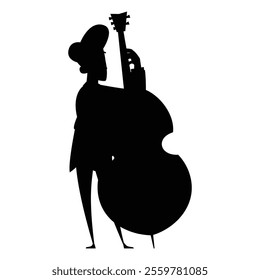 Silhouettes of Jazz Musicians Icon for Music and Performance Themes