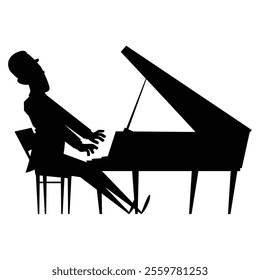 Silhouettes of Jazz Musicians Icon for Music and Performance Themes