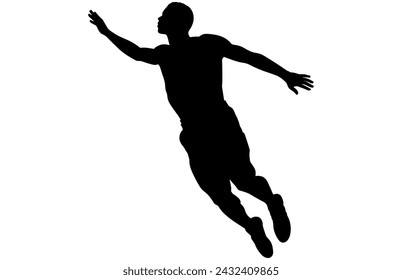 Silhouettes of jumping people,Jumping group people silhouette. People jumping,
