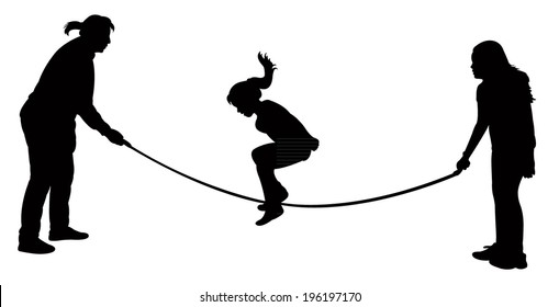 Silhouettes of jumping rope-vector 