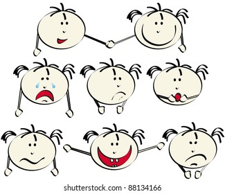 Silhouettes of kid faces