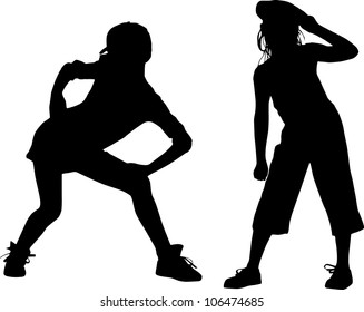 Silhouettes of kids