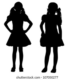 Silhouettes of kids