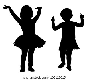 Silhouettes of kids