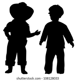 Silhouettes of kids