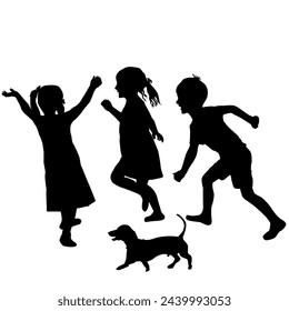 
Silhouettes of kids playing outdoor
