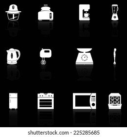 Silhouettes of kitchen appliances