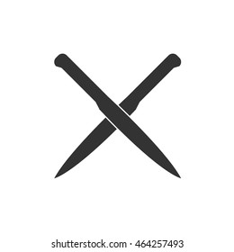Silhouettes of kitchen knives , vector