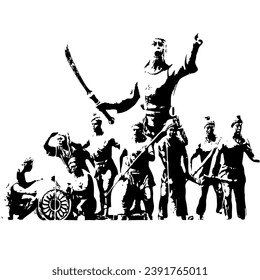 silhouettes of lachit diwas for lachit diwas day , background element
