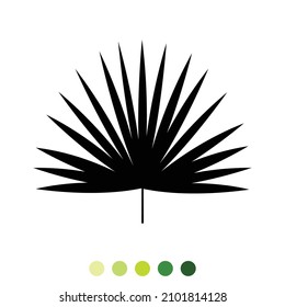 Silhouettes leaves on white background, Vector and Illustration.