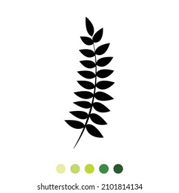 Silhouettes leaves on white background, Vector and Illustration.
