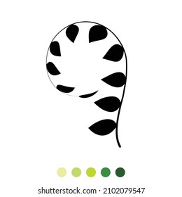 Silhouettes leaves on white background, Vector and Illustration.