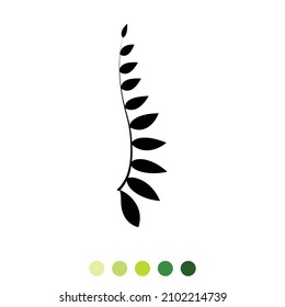 Silhouettes leaves on white background, Vector and Illustration.