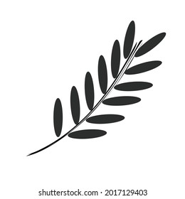 Silhouettes of leaves set. Herbs and plants collection. Vector illustration