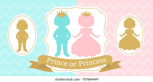 Siluetas de princesa y príncipe.