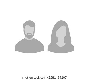 Silhouettes male and female. Profiles of abstract people. Unknown or anonymous person vector design and illustration.
