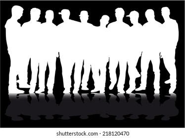 Silhouettes of a man. 