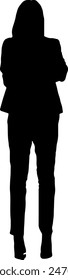 Silhouettes of a man and child standing side by side in business attire.