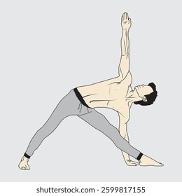 Silhouettes of man Doing Yoga Exercises | Yoga Pose Silhouette Set on White Background | Yoga Girl Illustration 