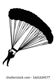 Silhouettes Man Parachuting Vector Art Stock Vector (Royalty Free ...