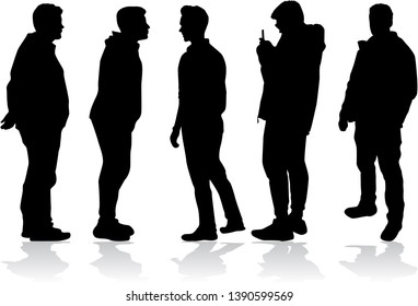 Silhouettes of a man. Vector work.