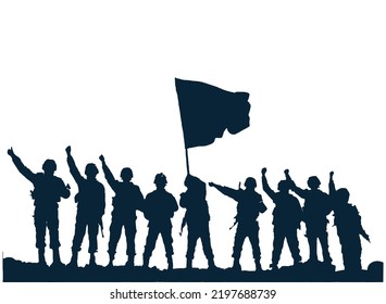 Silhouettes of a man. Vector work.